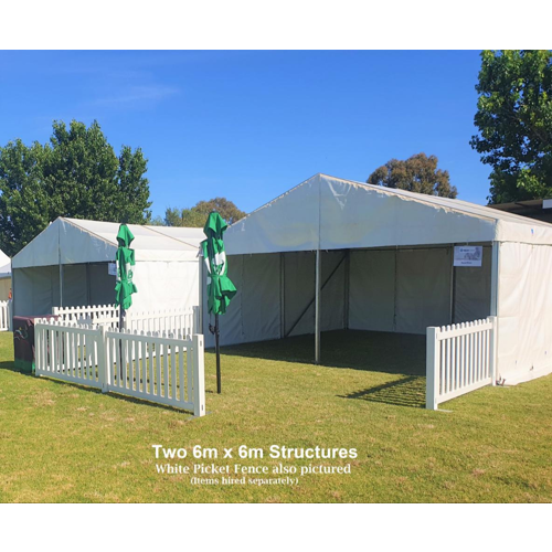 6m x 6m structures with picket fence 